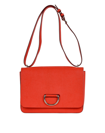 Medium D-Ring Shoulder Bag, £250, Handbags, Red, Leather, Front view